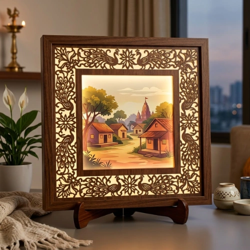 Lumina Peacock Village Shadow LED Frame