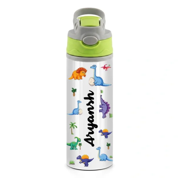 Custom Name Dinosaur Insulated Kids Water Bottle - Image 4