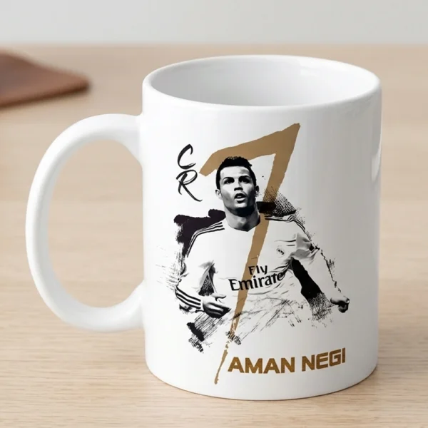 Custom Name Ronaldo Ceramic Coffee Mug - Image 2