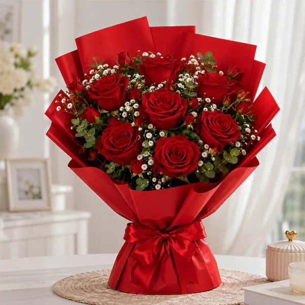 8 Red Roses Bouquet