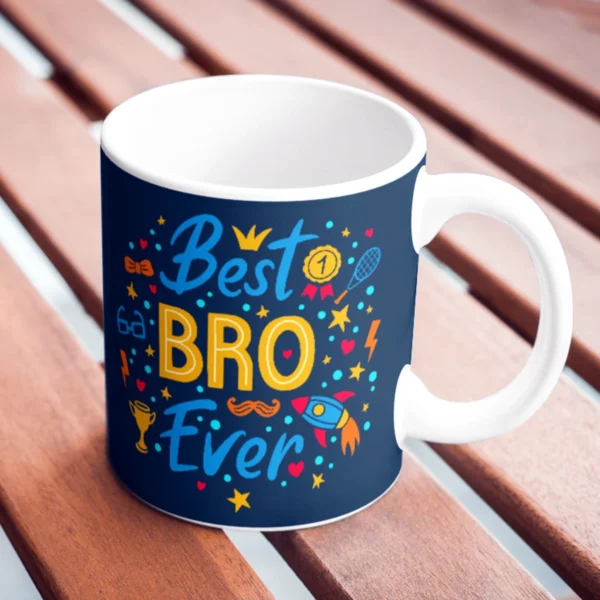 Best Brother Doodle Style Ceramic Coffee Mug - Image 4
