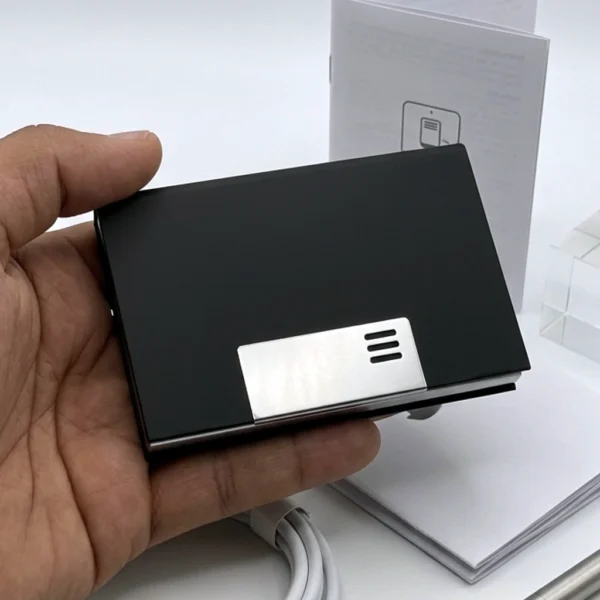 Custom Name Card Holder with Magnetic Closure - Image 2