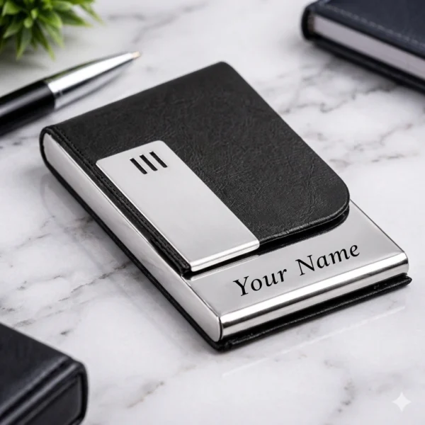 Custom Name Stainless Steel Business Card Holder