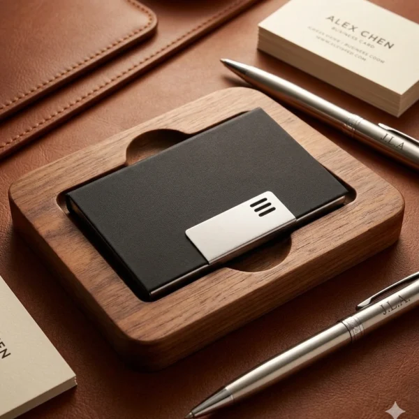 Custom Name Card Holder with Magnetic Closure